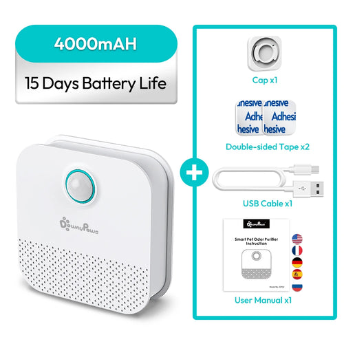Transform Your Cat's Litter Box Experience with the Downypaws 4000mAh Smart Odor Purifier - The Ultimate Deodorizer for Pet Toilets!